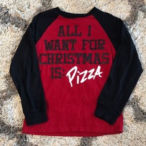 BOYS GYMBOREE PIZZA CHRISTMAS TEE SHIRT SIZE 10